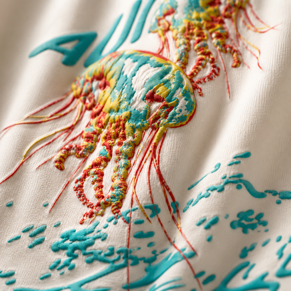 Abyss Oversized Puff Print T-Shirt by The Aura – product view 4