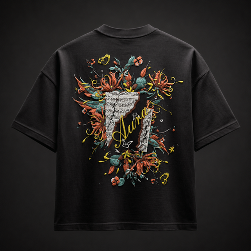 Bloomscript Oversized Puff Print T-Shirt