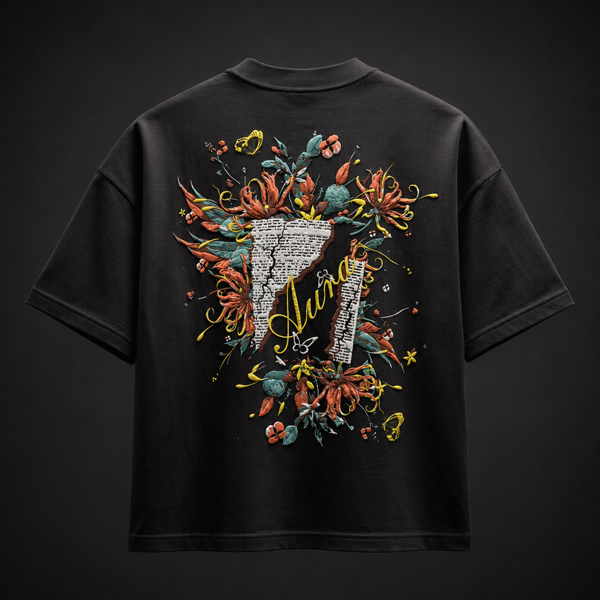 Bloomscript Oversized Puff Print T-Shirt